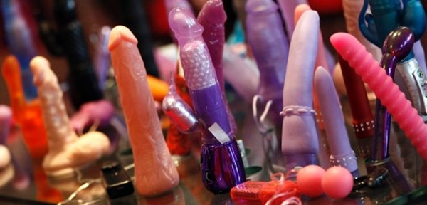 Dildo sex toys are pictured during the 14th "Venus" erotic fair in Berlin October 21, 2010. The event, which represents the erotic business in the German capital, is open until October 24. REUTERS/Fabrizio Bensch (GERMANY - Tags: ENTERTAINMENT SOCIETY) TEMPLATE OUT